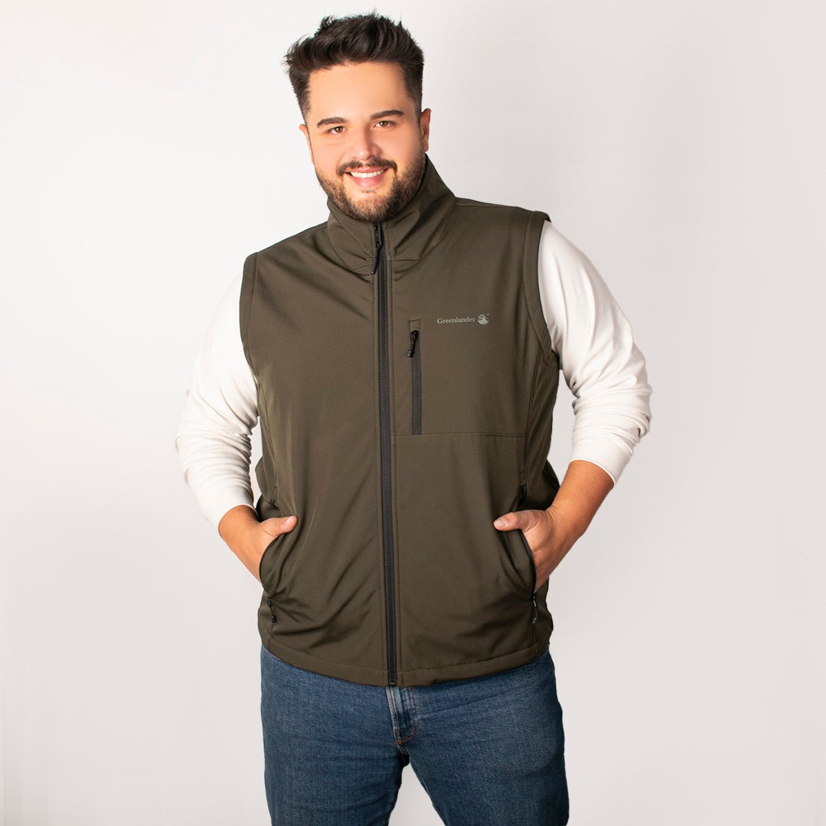 Chaleco Greenlander Softshell   Impermeable, Ligero Y Térmico Con Cierre Y Bolsillos Funcionales Tallas Extra Para Hom