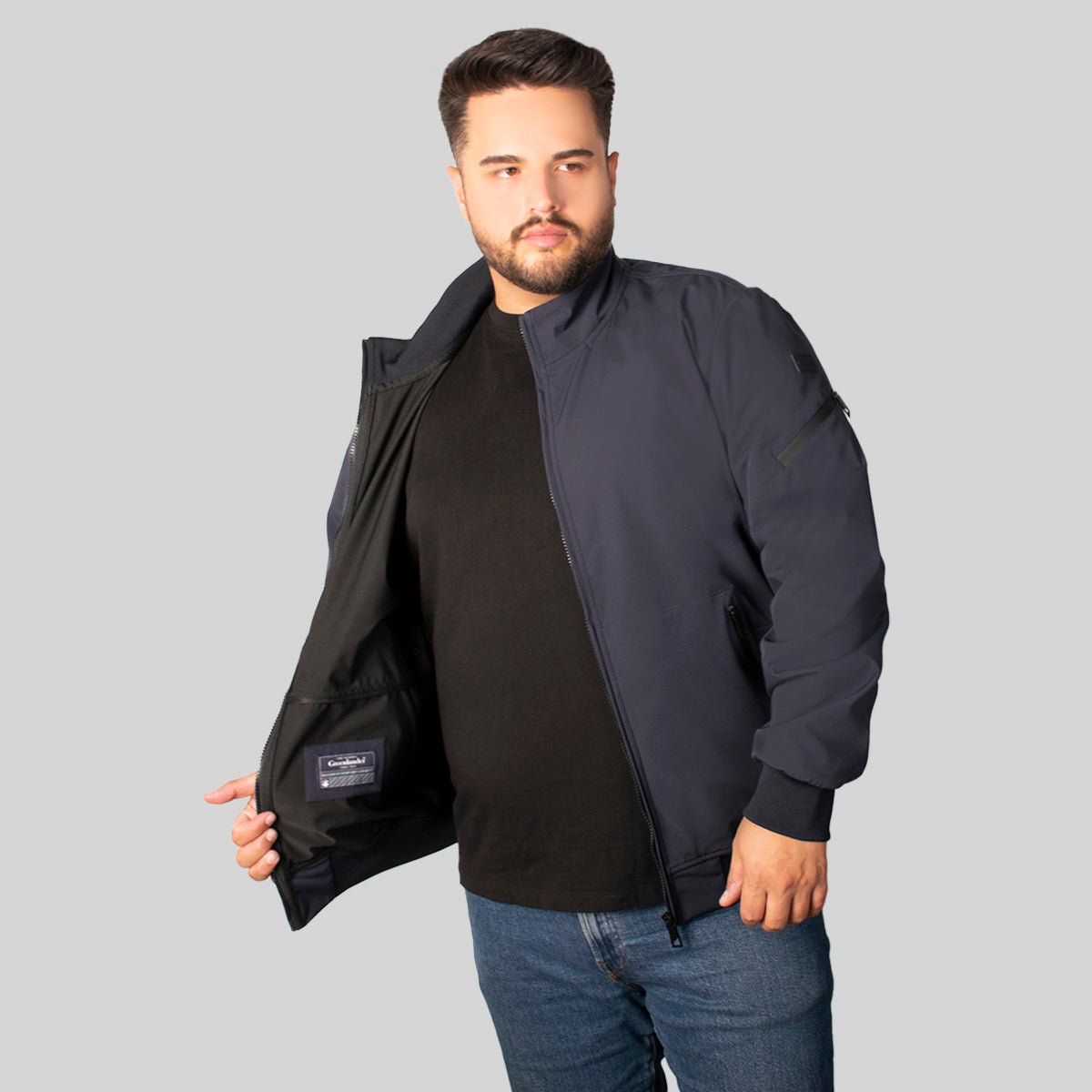 Foto 3 pulgar | Chamarra Greenlander Tipo Bomber    Casual, Ligera Y Con Bolsillos, Estilo Urbano Con Cierre Frontal Tallas Extra P