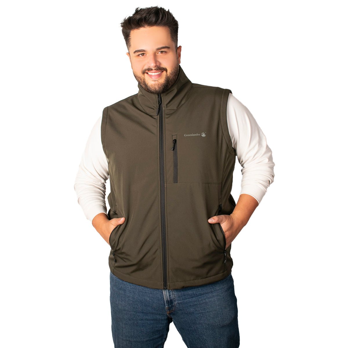 Foto 5 | Chaleco Greenlander Softshell   Impermeable, Ligero Y Térmico Con Cierre Y Bolsillos Funcionales Tallas Extra Para Hom
