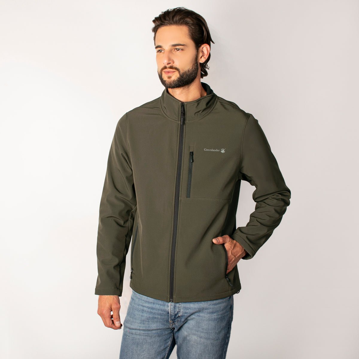 Chamarra Greenlander Softshell Impermeable Y Corta Viento Casual Para Hombre