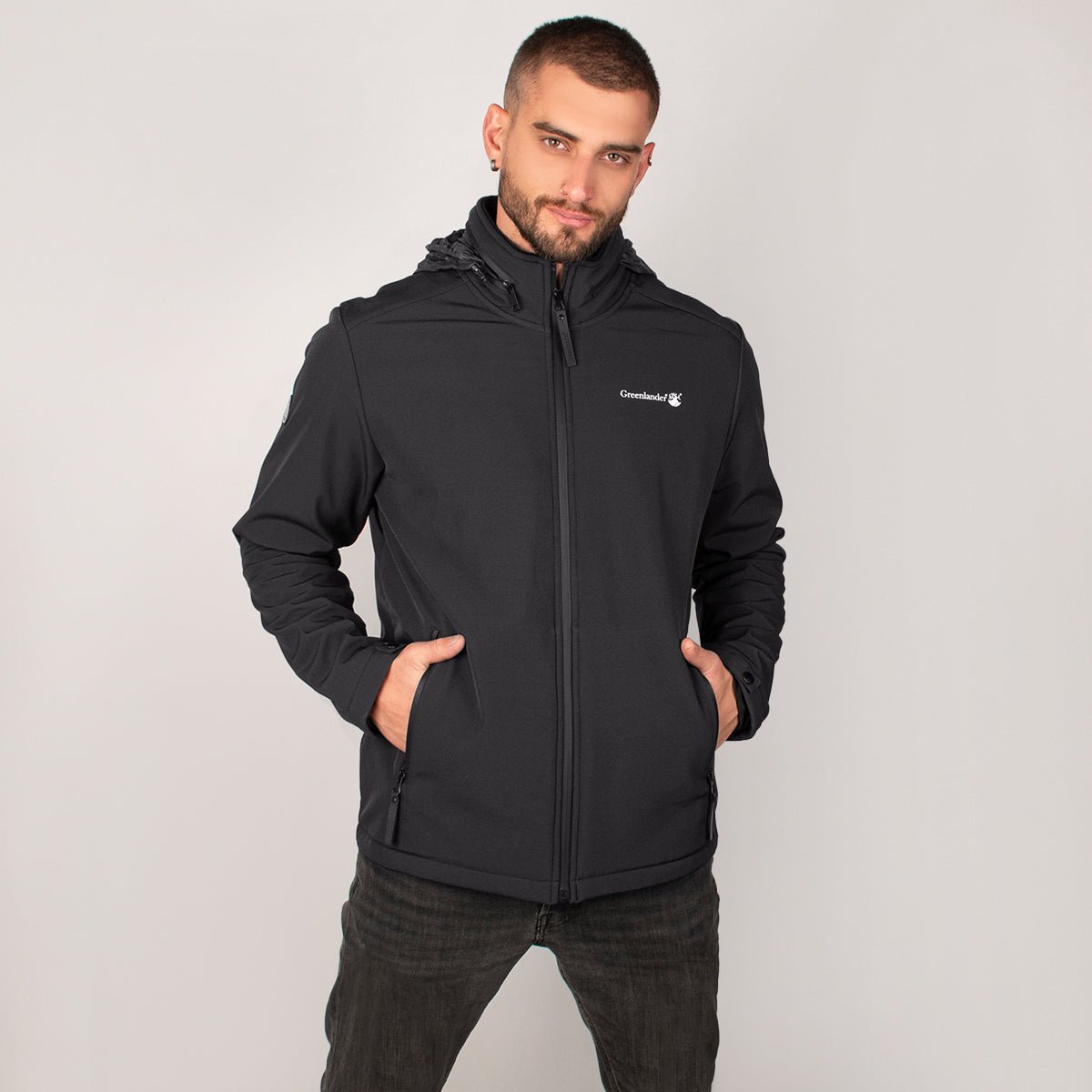 Foto 2 pulgar | Chamarra Greenlnder Softshell Impermeable Con Capucha Cortaviento Para Hombre