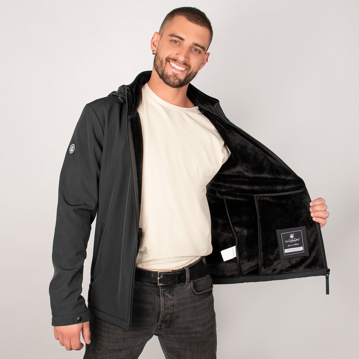 Foto 3 pulgar | Chamarra Greenlnder Softshell Impermeable Con Capucha Cortaviento Para Hombre