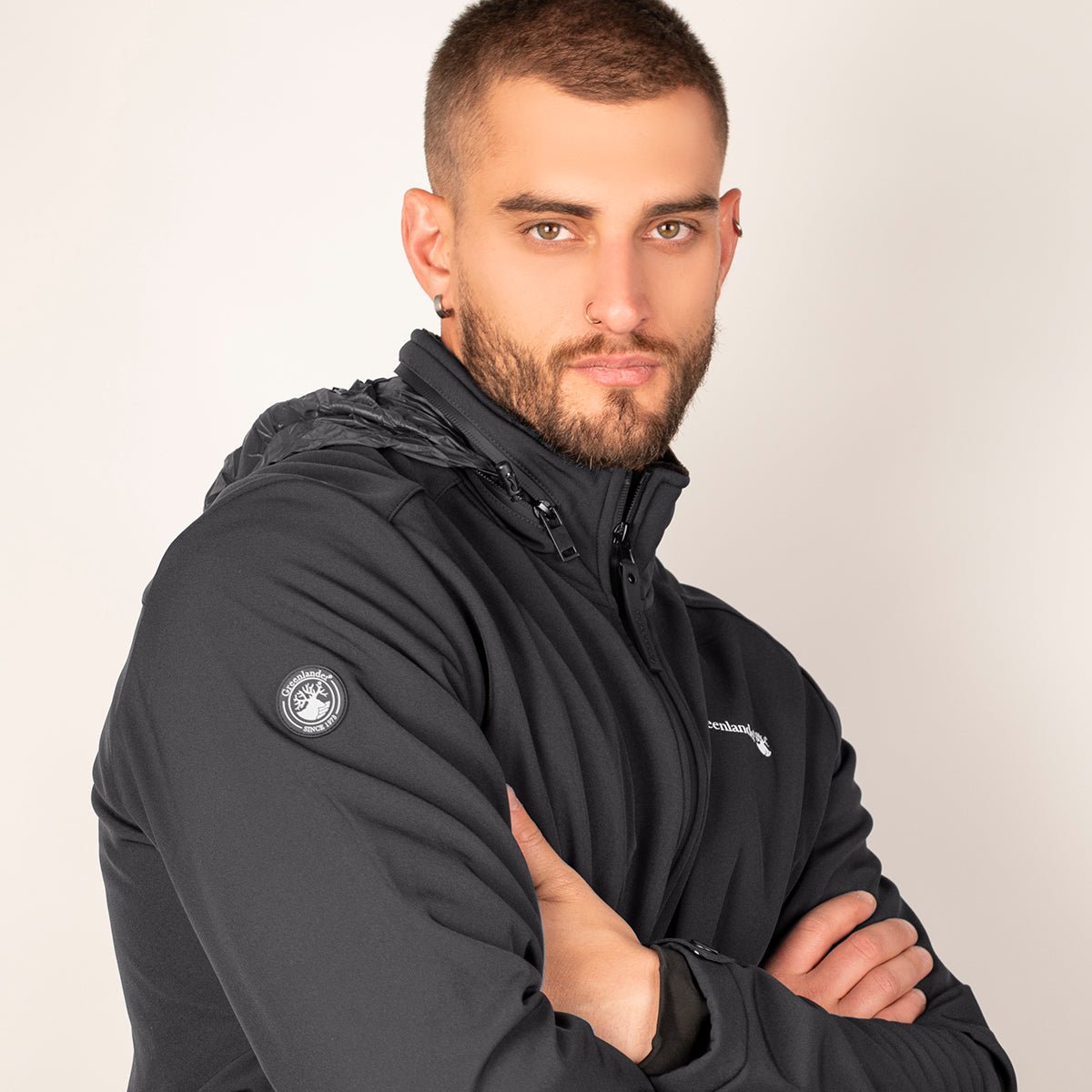 Foto 6 pulgar | Chamarra Greenlnder Softshell Impermeable Con Capucha Cortaviento Para Hombre