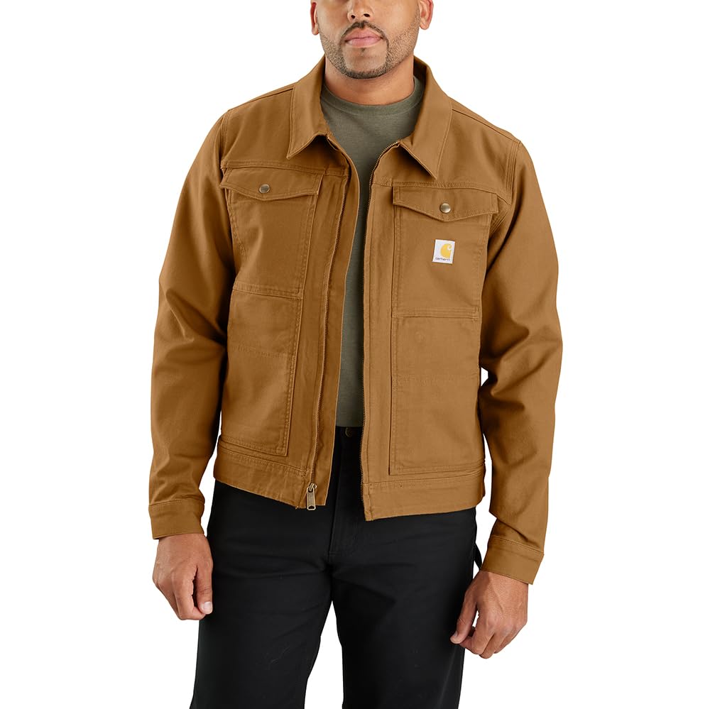 Chaqueta Carhartt Rugged Flex Relaxed Fit Duck Para Hombre, Color Marrón - Venta Internacional.