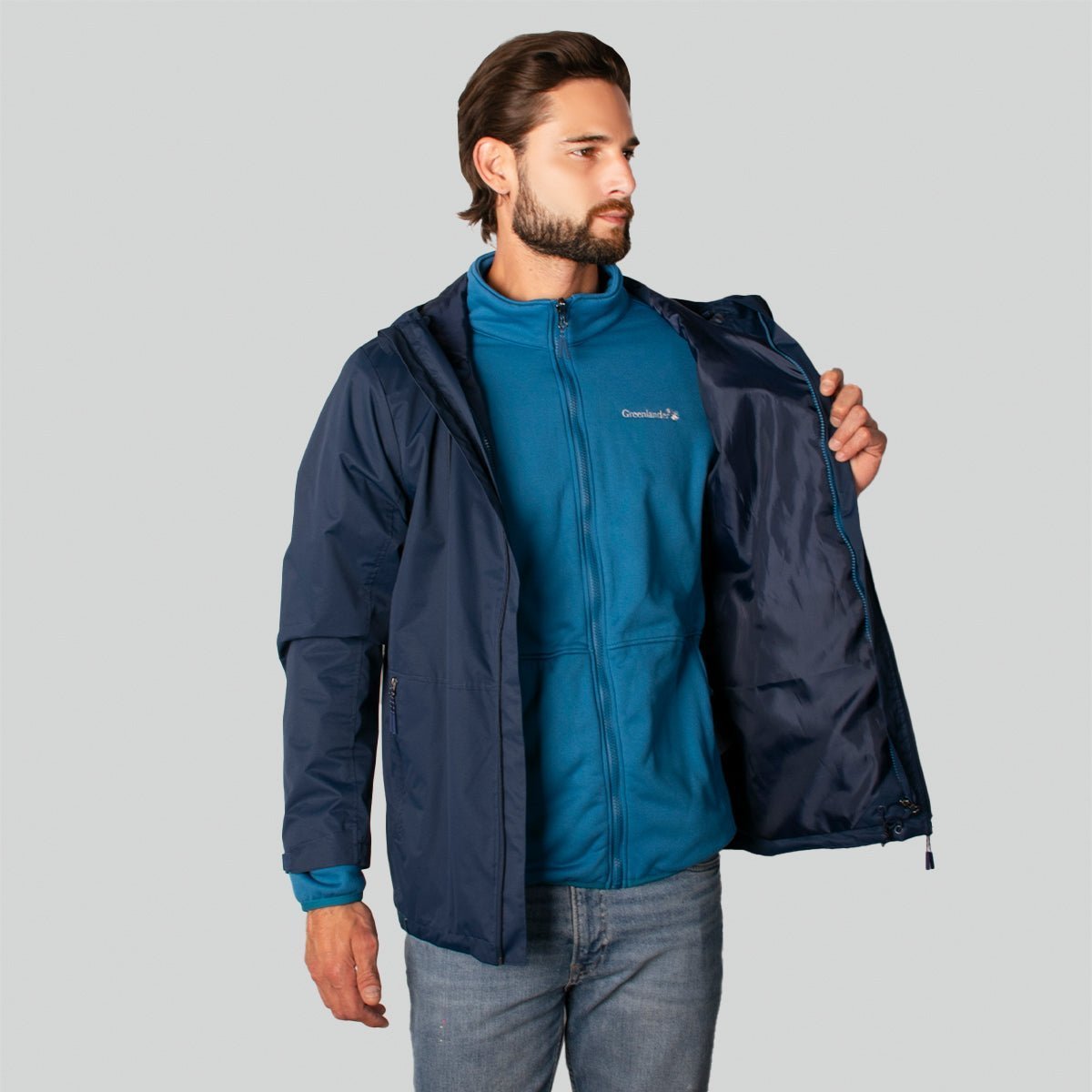 Foto 2 pulgar | Chamarra Greenlander Rompevientos 2 En 1 Casual Para Hombre