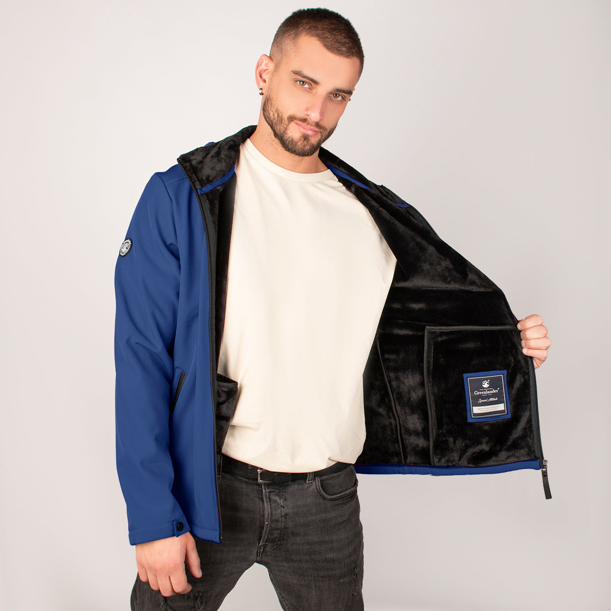 Foto 1 | Chamarra Greenlnder Softshell Impermeable Con Capucha Cortaviento Para Hombre