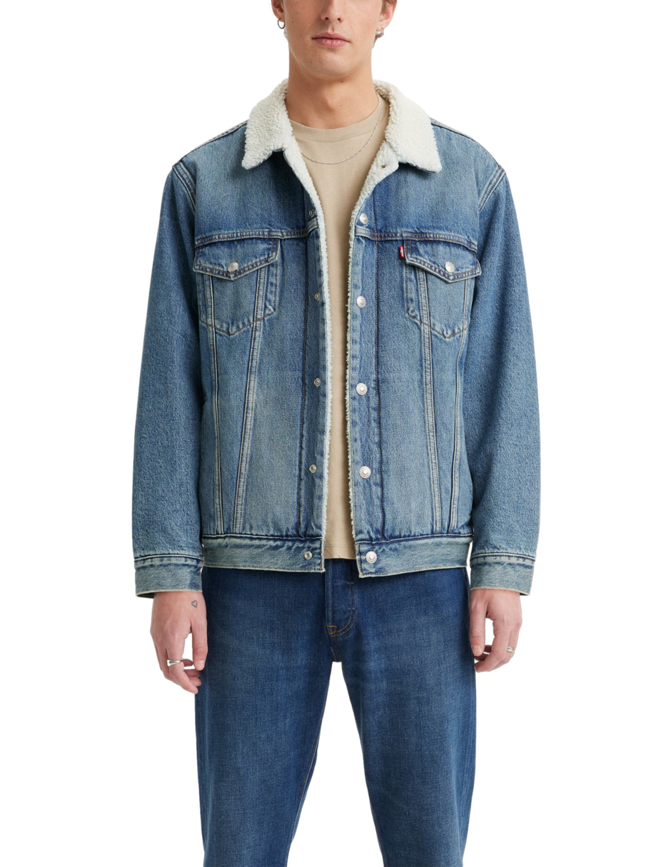 Foto 3 pulgar | Levi’s  Chamarra Trucker De Mezclilla Sherpa Para Hombre