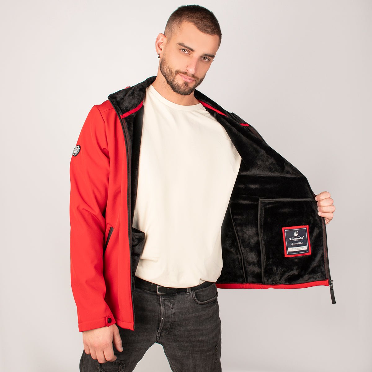 Foto 2 | Chamarra Greenlnder Softshell Impermeable Con Capucha Cortaviento Para Hombre
