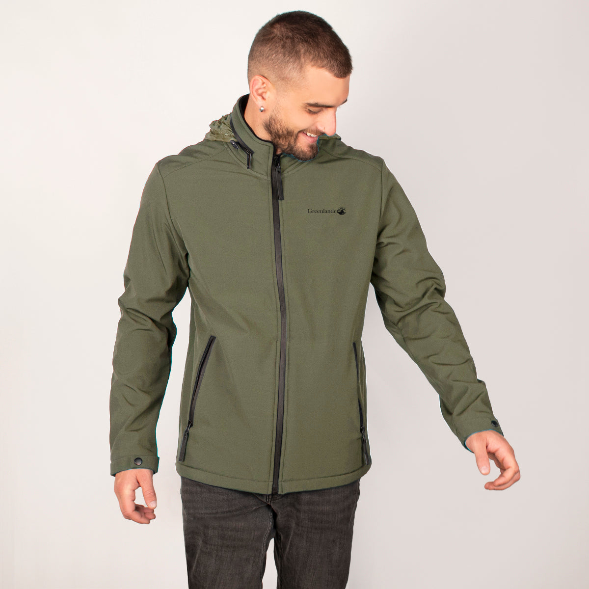 Foto 2 pulgar | Chamarra Greenlnder Softshell Impermeable Con Capucha Cortaviento Para Hombre