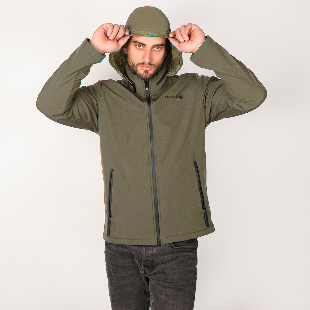 Foto 3 pulgar | Chamarra Greenlnder Softshell Impermeable Con Capucha Cortaviento Para Hombre
