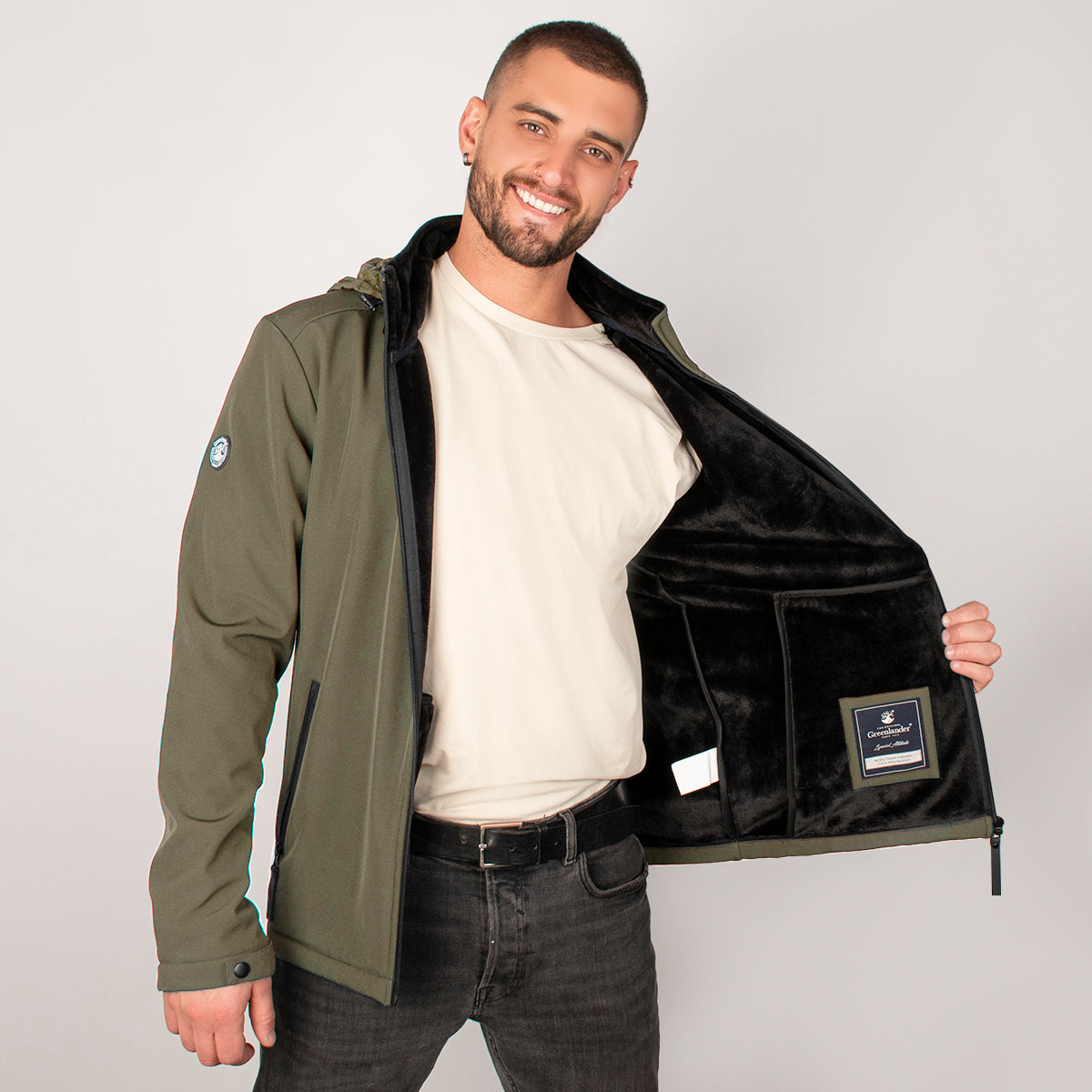 Foto 4 pulgar | Chamarra Greenlnder Softshell Impermeable Con Capucha Cortaviento Para Hombre
