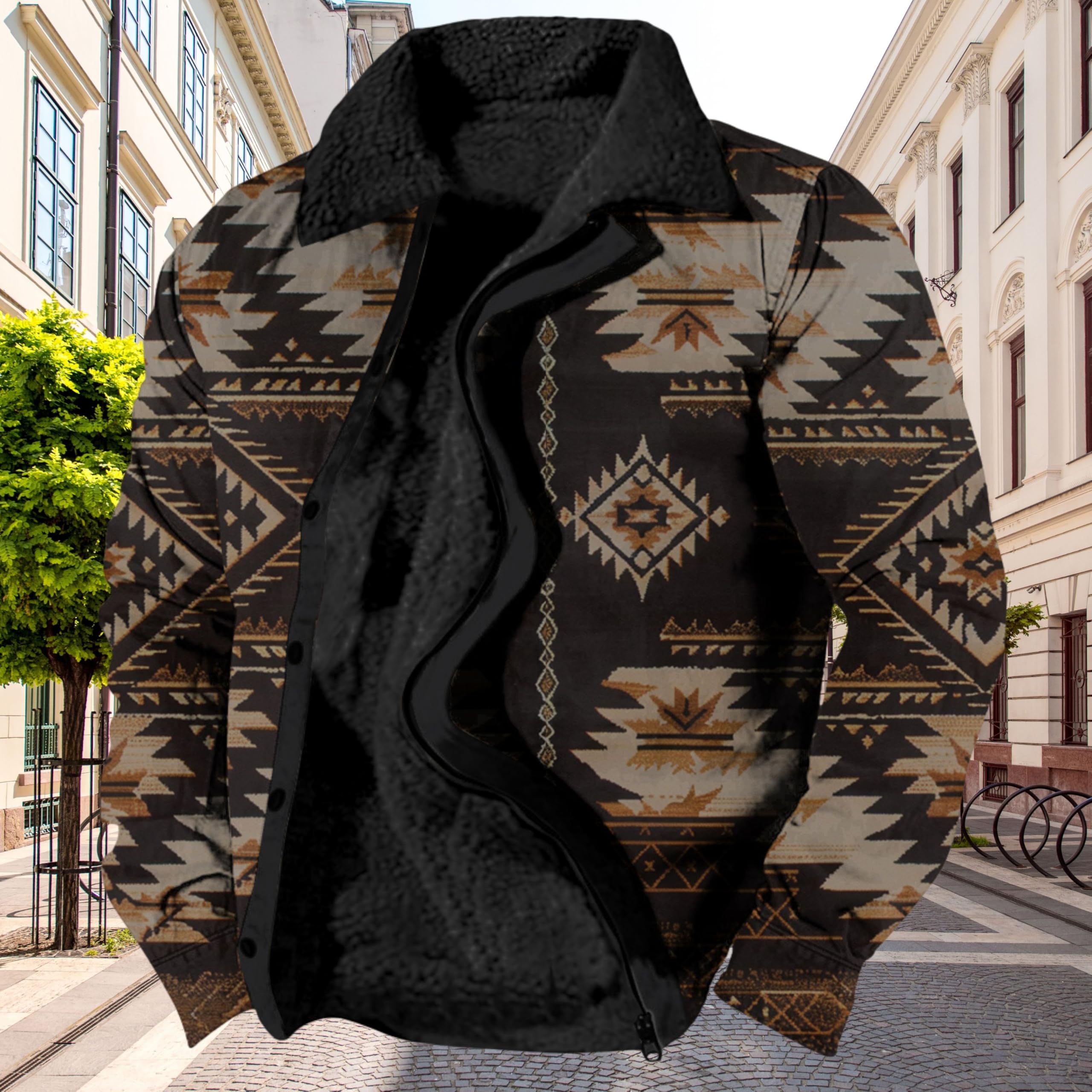 Foto 2 | Chaqueta Zocavia Western Aztec Fleece Para Hombre Otoño-invierno M - Venta Internacional.