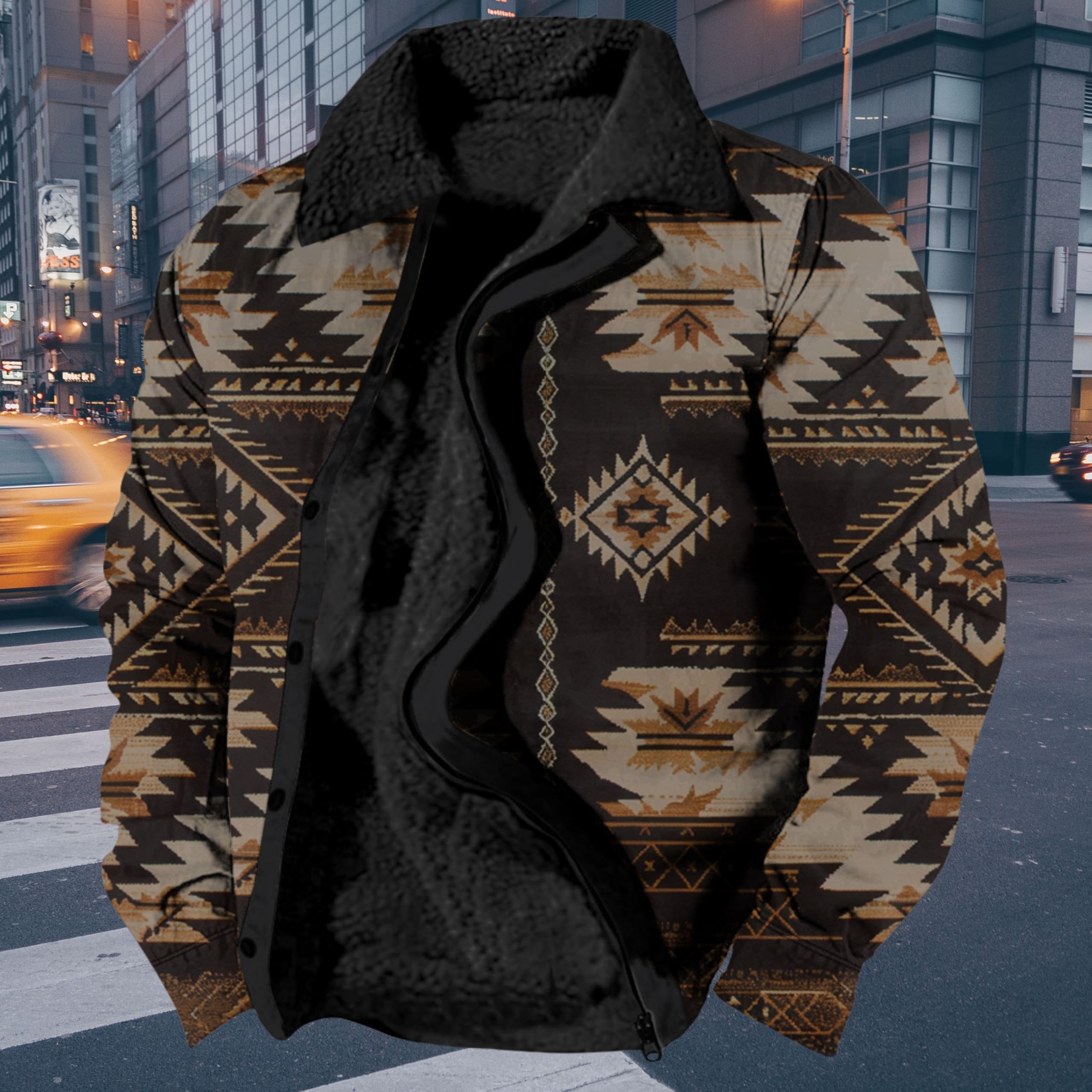 Foto 3 | Chaqueta Zocavia Western Aztec Fleece Para Hombre Otoño-invierno M - Venta Internacional.