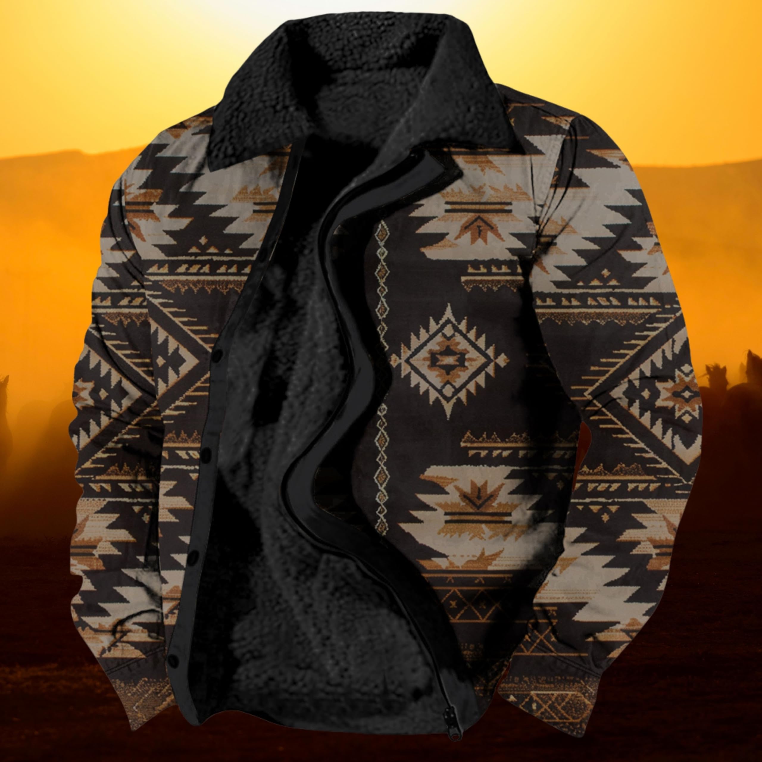 Foto 5 pulgar | Chaqueta Zocavia Western Aztec Fleece Para Hombre Otoño-invierno M - Venta Internacional.
