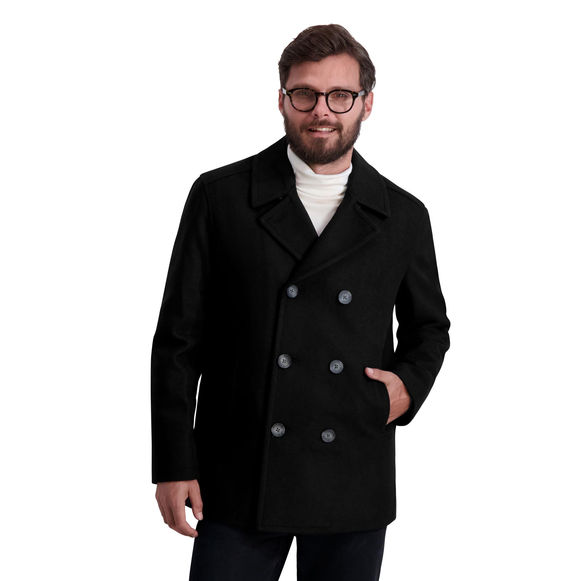 Coat Nautica Para Hombre, Mezcla De Lana, Doble Botonadura, Talla Grande - Venta Internacional.