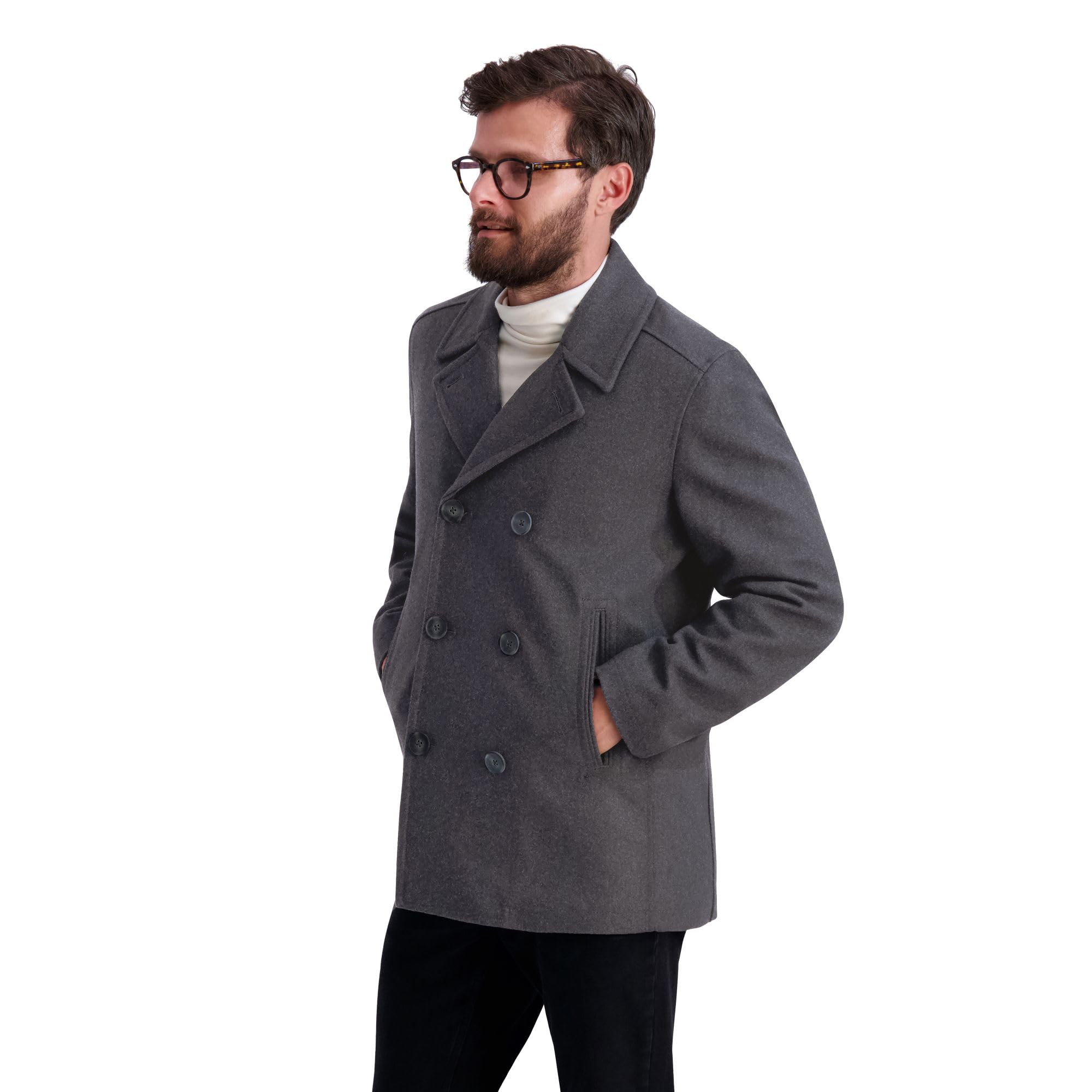 Foto 3 pulgar | Peacoat Nautica Para Hombre, Clásico, Doble Botonadura, Vintage, Color Carbón - Venta Internacional.