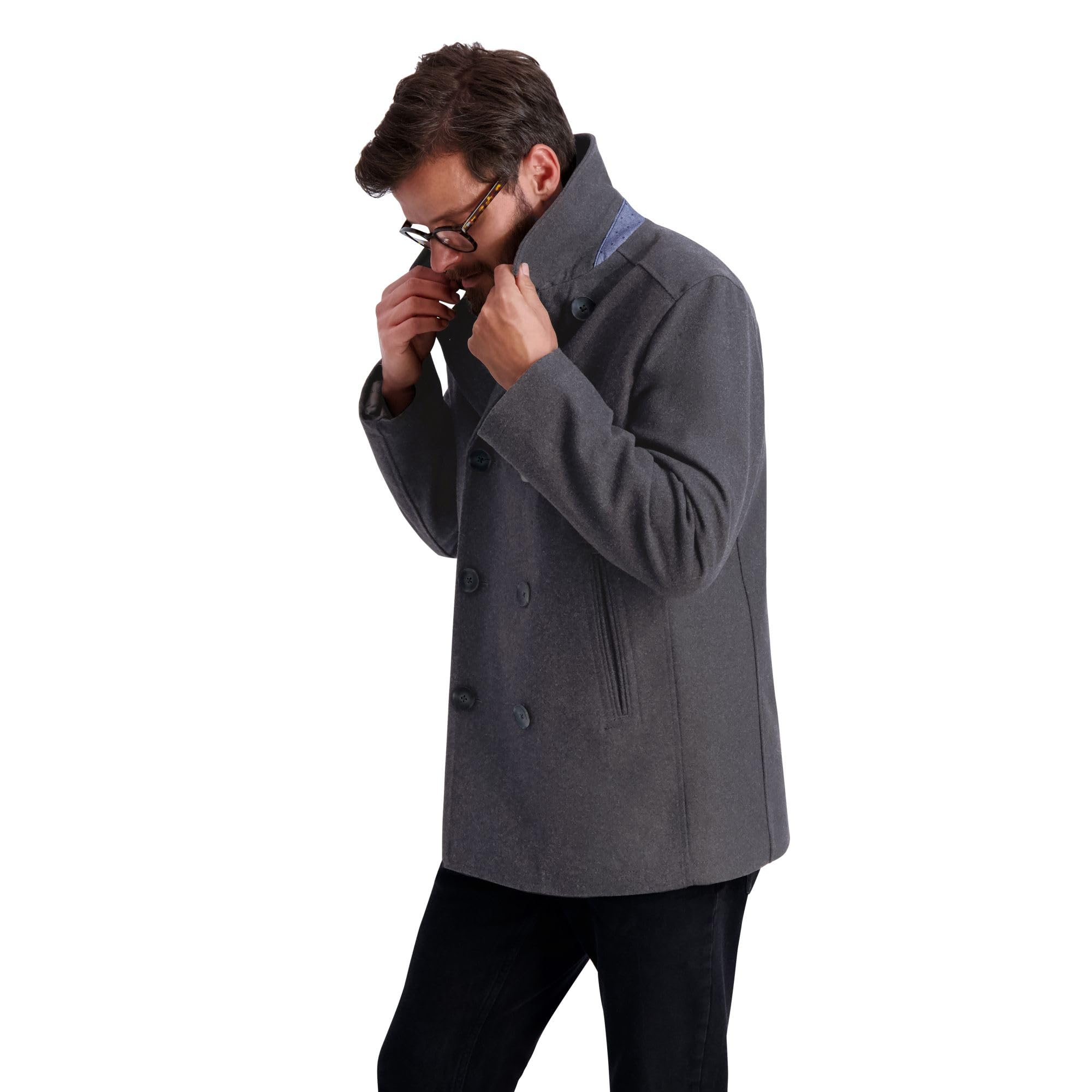 Foto 5 pulgar | Peacoat Nautica Para Hombre, Clásico, Doble Botonadura, Vintage, Color Carbón - Venta Internacional.