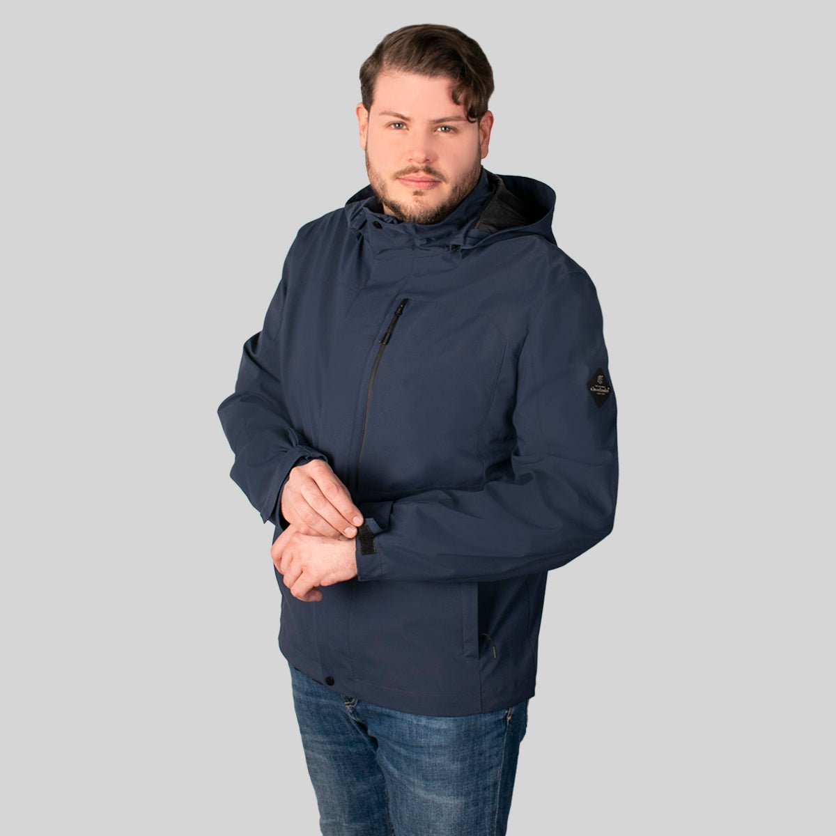 Foto 5 pulgar | Chamarra Greenlander Con Capucha Ligera Azul Marino Tallas Extra Para Hombre