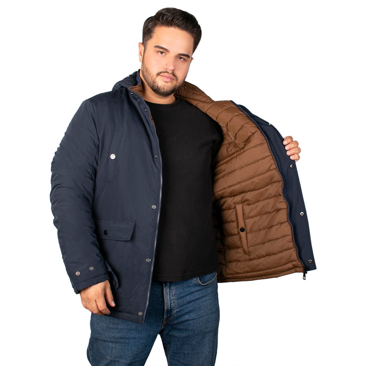 Foto 2 | Chamarra Greenlander Reversible Con Capucha Desmontable Tallas Extra Para Hombre