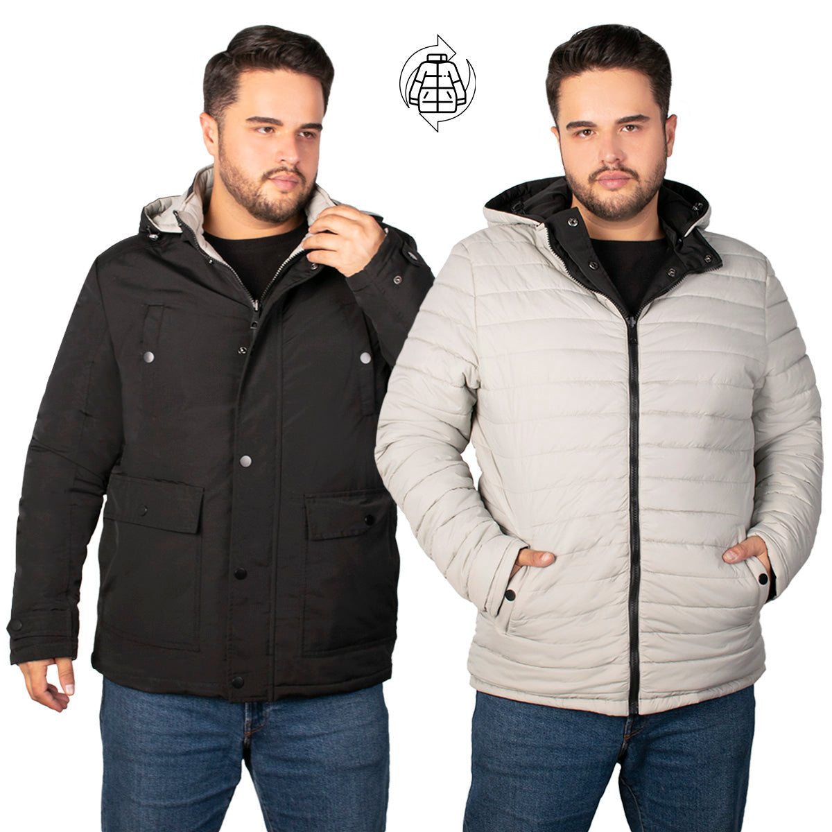 Foto 4 | Chamarra Greenlander Reversible Con Capucha Desmontable Tallas Extra Para Hombre