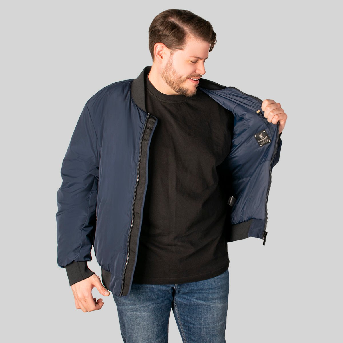 Foto 3 pulgar | Chamarra Greenlander Bomber Tallas Extra Para Hombre