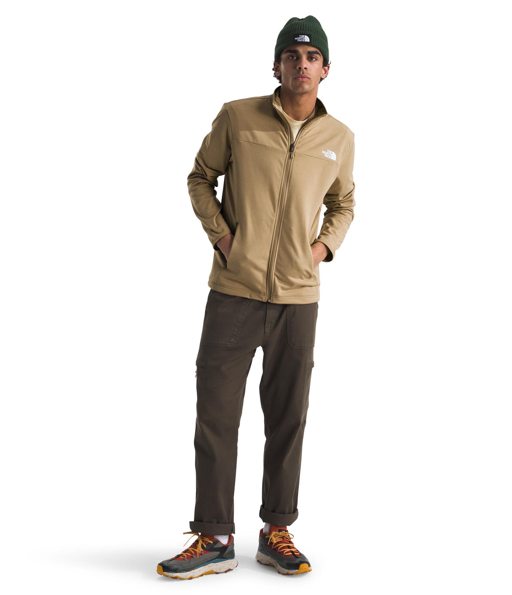 Foto 2 | Chaqueta The North Face Cedar Trail Grid De Forro Polar Para Hombre, Color Caqui Xxl - Venta Internacional.