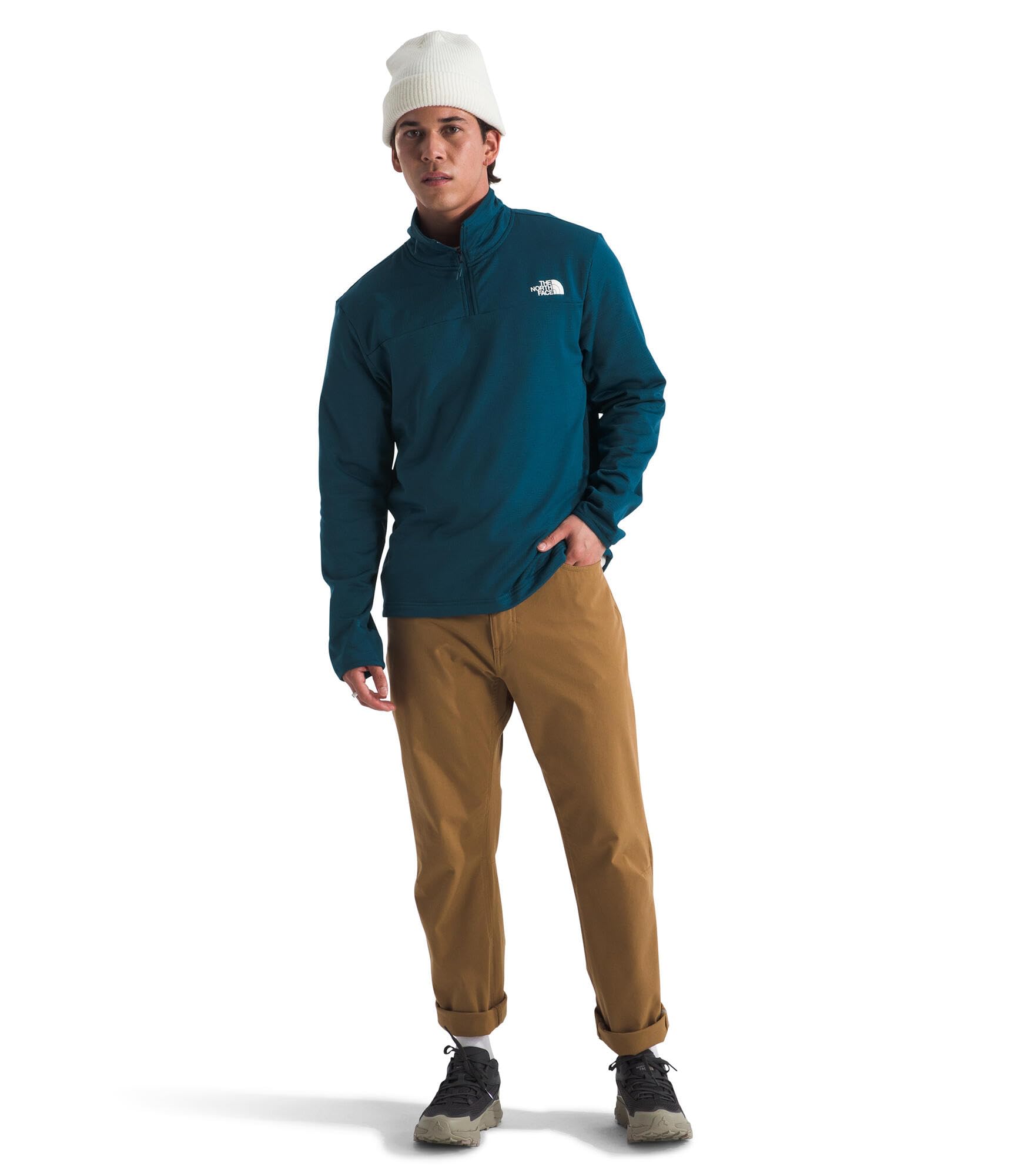 Foto 2 | Forro Polar Cedar Trail Grid De The North Face Para Hombre Con Cierre 1/4, Midnight Petrol, Xl - Venta Internacional.