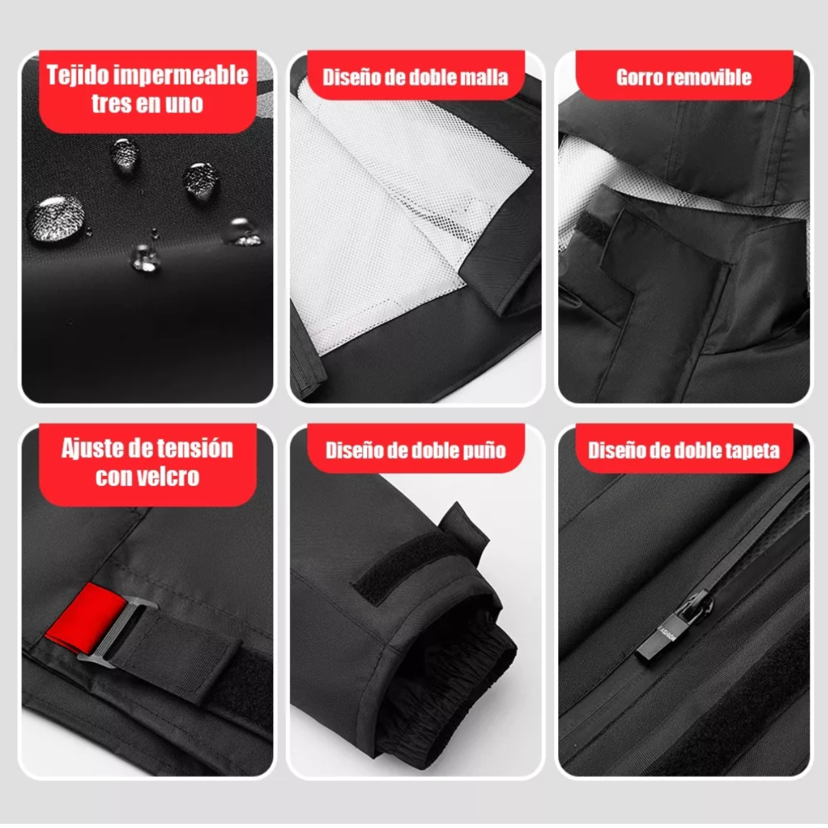 Foto 3 pulgar | Impermeable Para Motos De Alta Gama, Talla Xxxl Eo Safe Imports Esi-19148 Negro