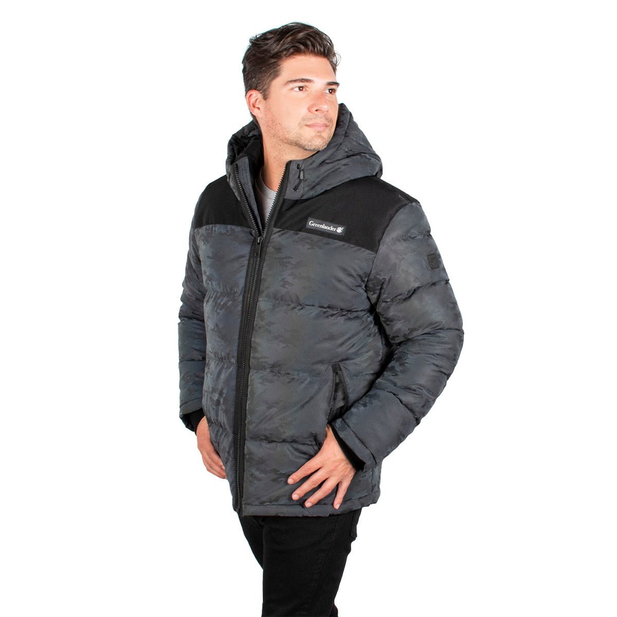 Foto 4 pulgar | Chamarra Greenlander Con Gorro Acolchadacolor Oxford Camuflajeado Para Hombre