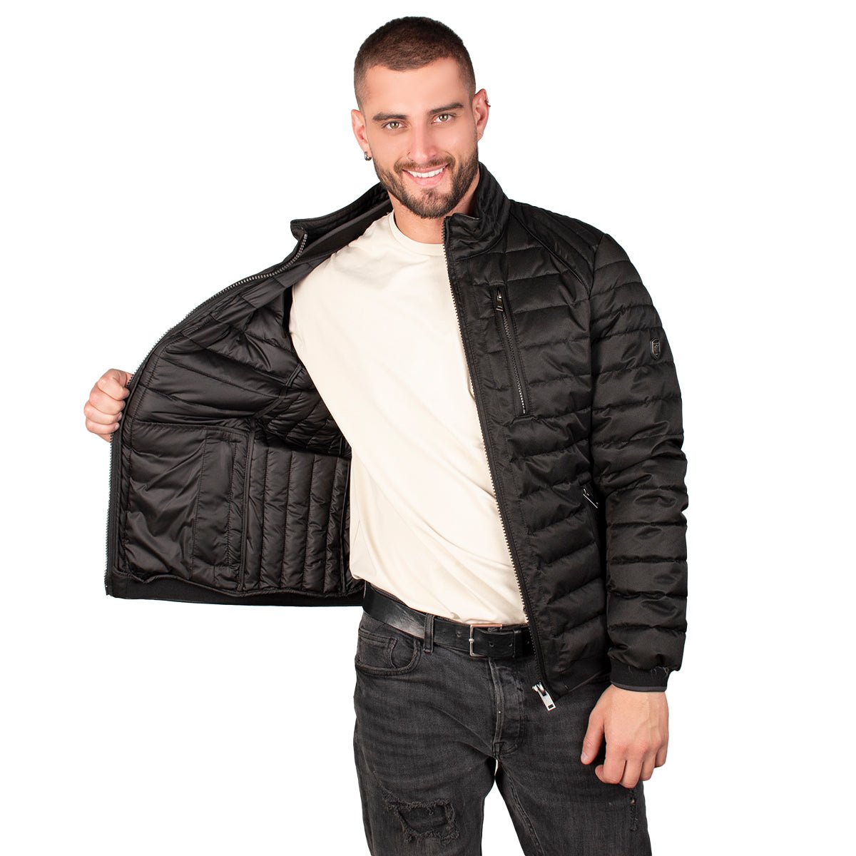 Foto 3 pulgar | Chamarra Greenlander Lifestyle Capitonada Cuello Alto Para Hombre