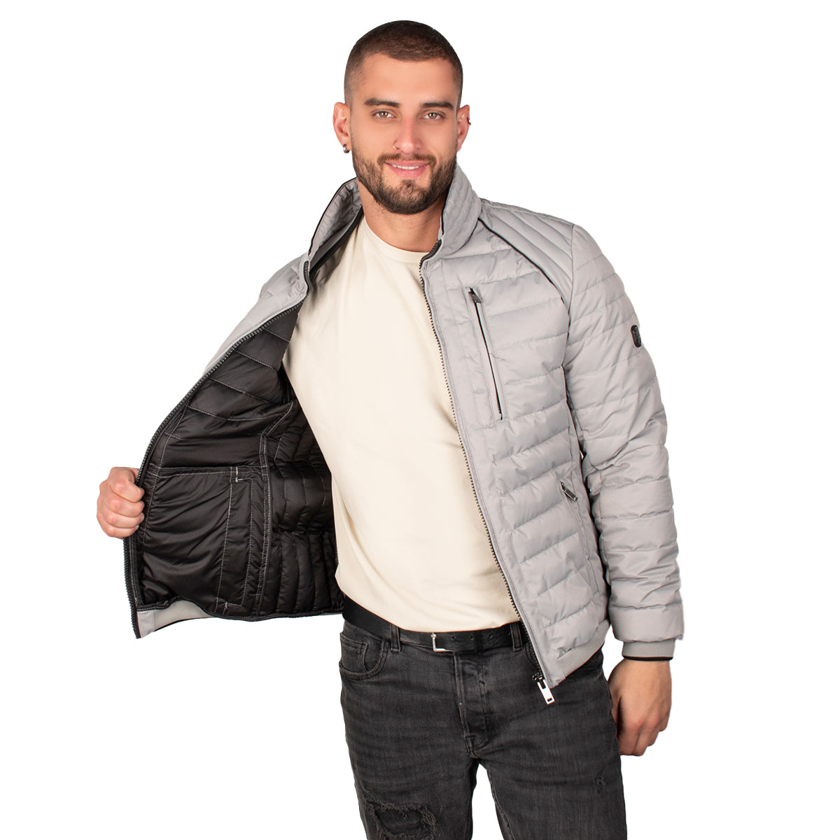 Foto 3 pulgar | Chamarra Greenlander Lifestyle Capitonada Cuello Alto Para Hombre