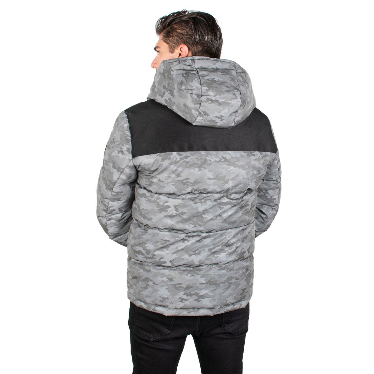 Foto 5 pulgar | Chamarra Greenlander Con Gorro Acolchada Color Gris Camuflajeado Para Hombre