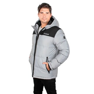 Foto 4 | Chamarra Greenlander Con Gorro Acolchada Color Gris Claro Para Hombre