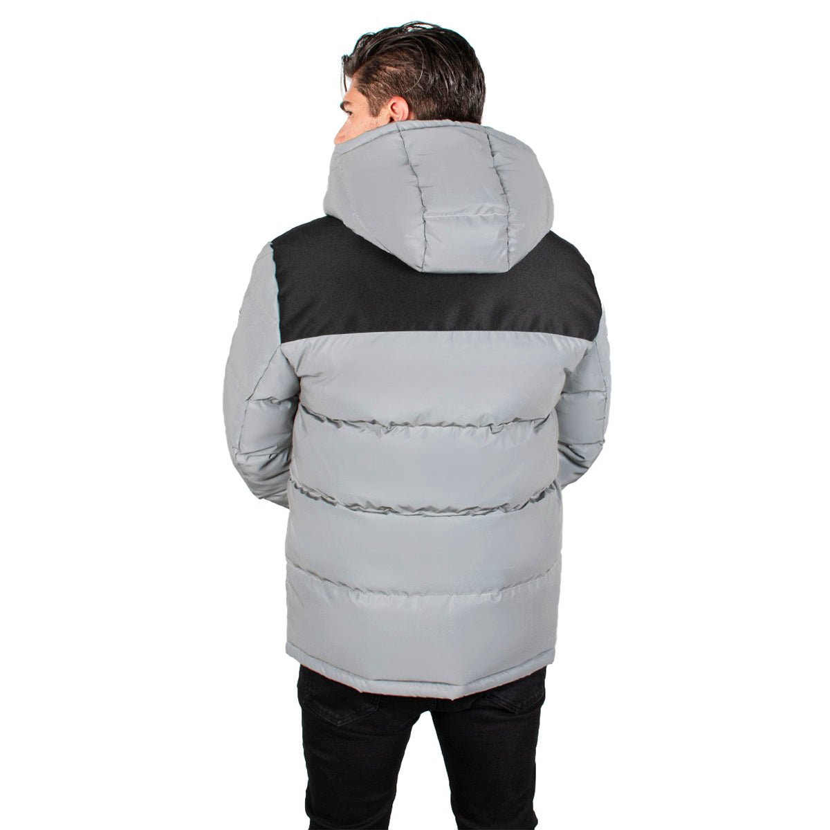 Foto 5 | Chamarra Greenlander Con Gorro Acolchada Color Gris Claro Para Hombre