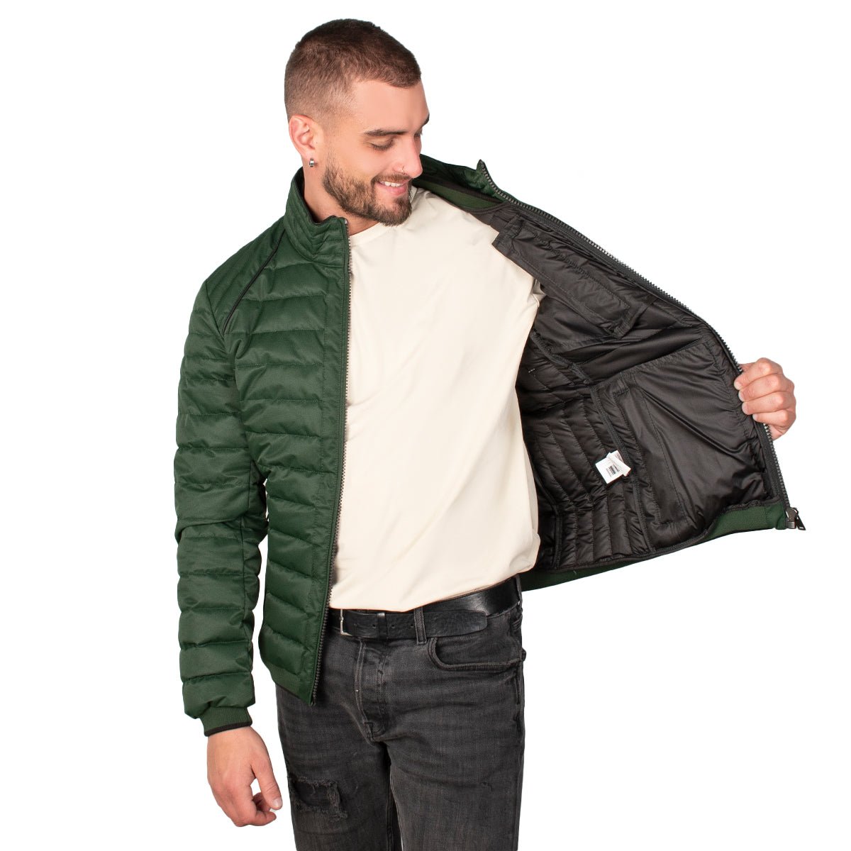 Foto 3 pulgar | Chamarra Greenlander Lifestyle Capitonada Cuello Alto Para Hombre