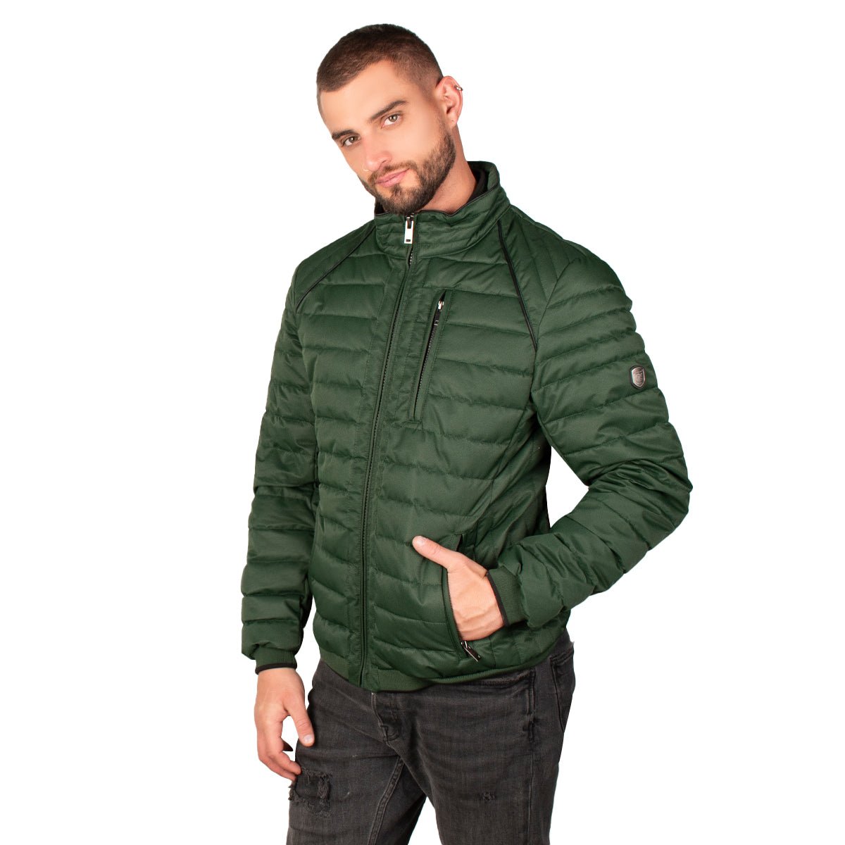 Foto 3 | Chamarra Greenlander Lifestyle Capitonada Cuello Alto Para Hombre