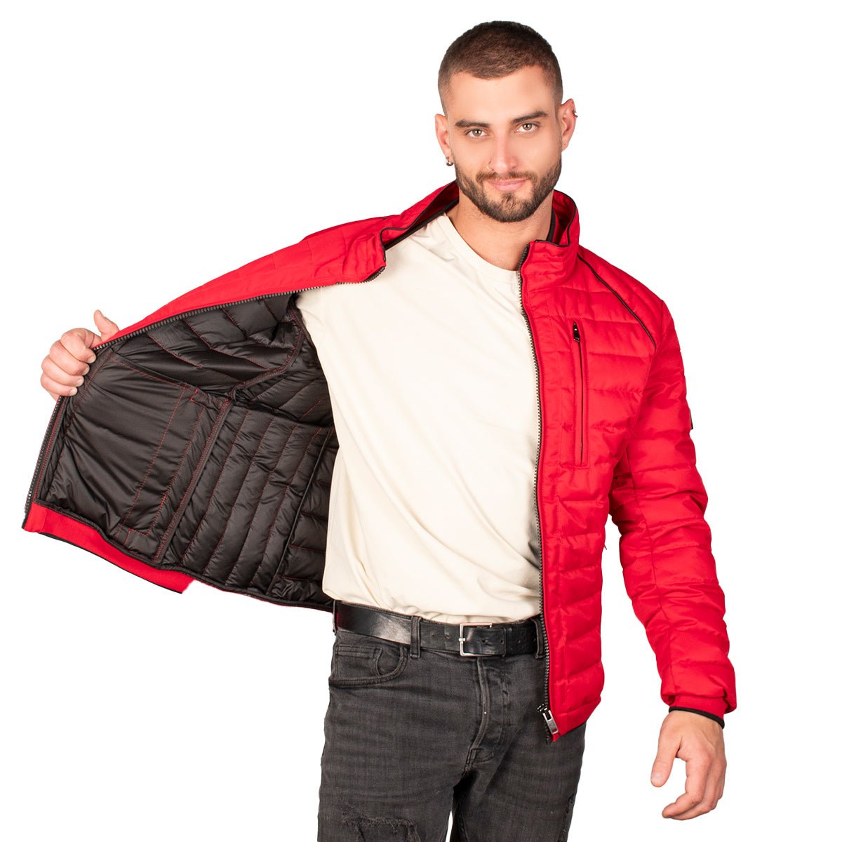 Foto 3 pulgar | Chamarra Greenlander Lifestyle Capitonada Cuello Alto Para Hombre