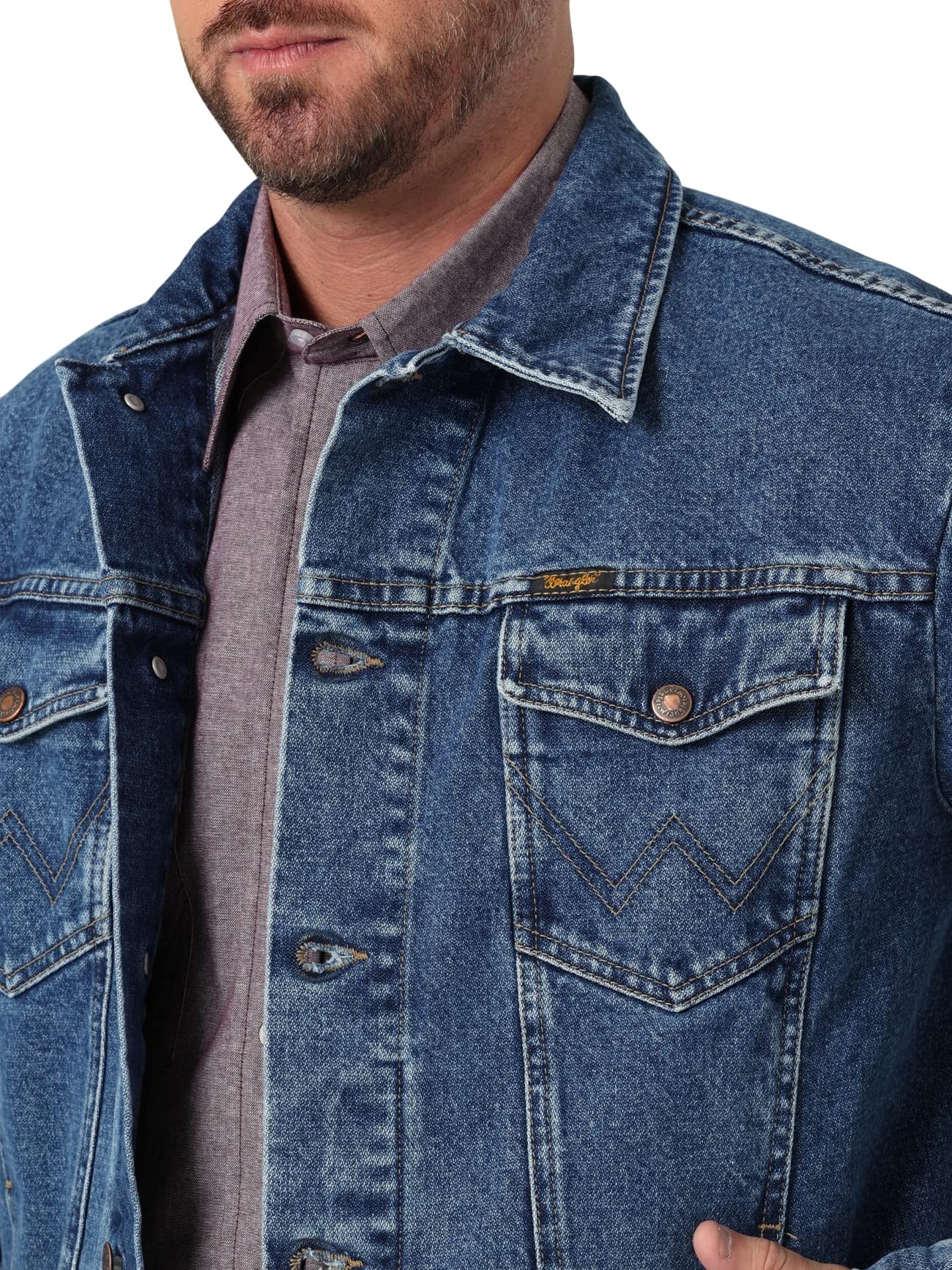 Foto 3 pulgar | Chaqueta Vaquera Wrangler Con Corte Vaquero, Estilo Western, Sin Forro, Para Hombre, Lavada A La Piedra - Venta In