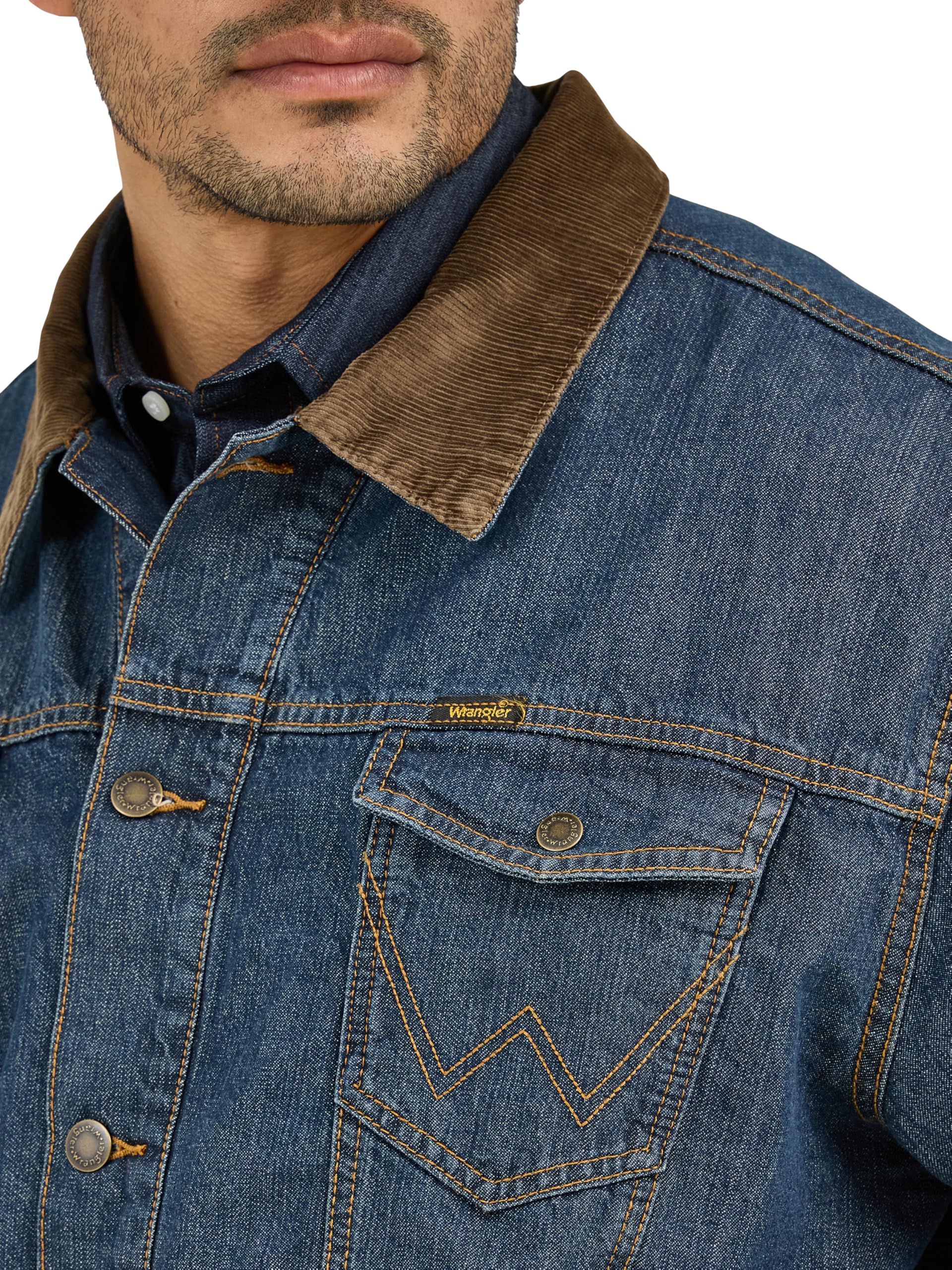 Foto 4 pulgar | Chaqueta Wrangler De Corte Vaquero Con Forro Vaquero Y Manta Vaquera Para Hombre - Venta Internacional.