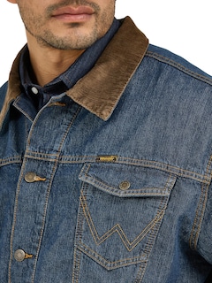 Foto 3 | Chaqueta Wrangler De Corte Vaquero Con Forro Vaquero Y Manta Vaquera Para Hombre - Venta Internacional.