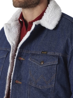 Foto 4 | Chaqueta Wrangler De Corte Vaquero Con Forro Vaquero Y Sherpa Para Hombre - Venta Internacional.