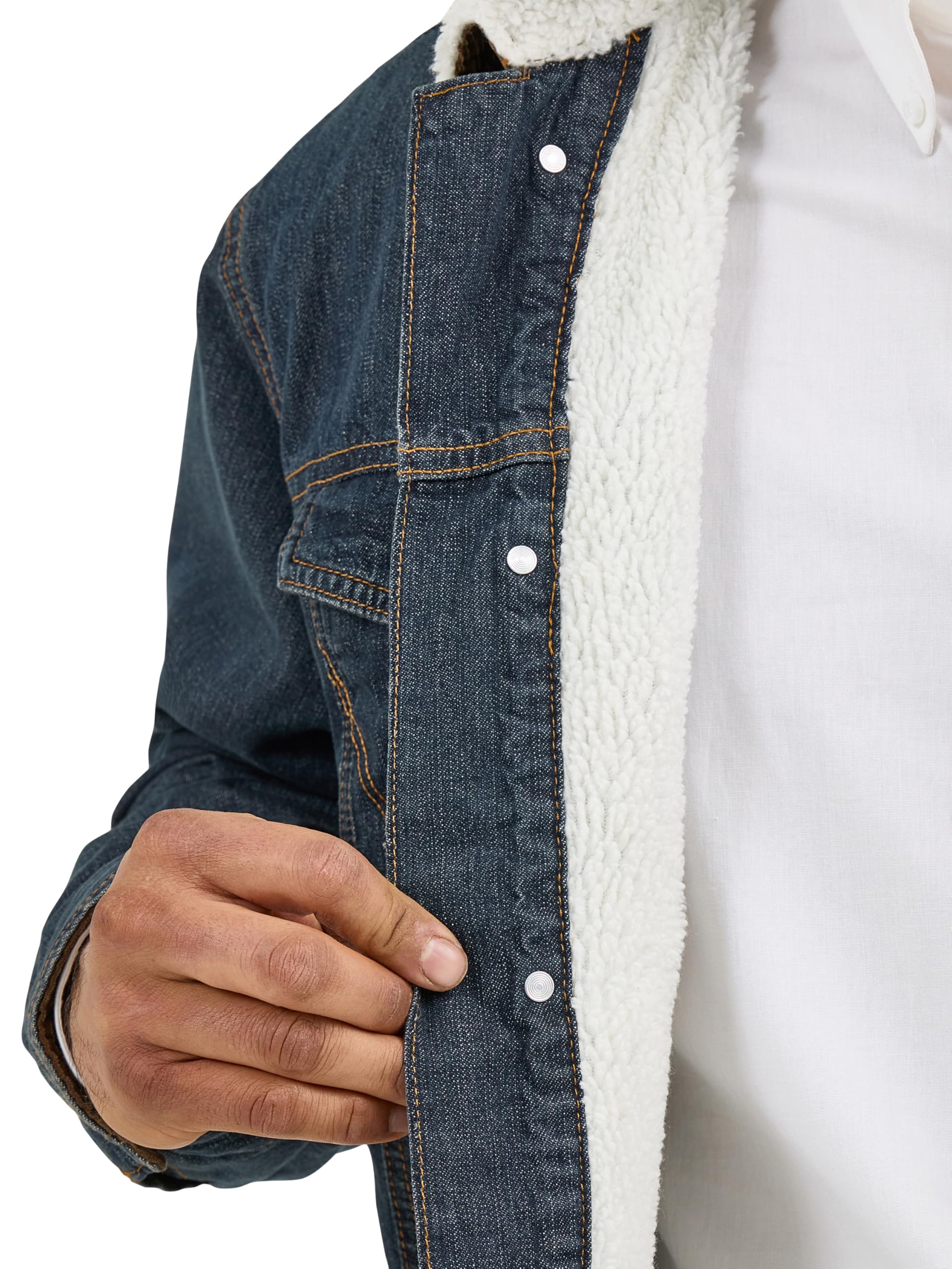 Foto 5 pulgar | Chaqueta Wrangler De Mezclilla Rústica Con Corte Vaquero Con Forro Occidental Para Hombre - Venta Internacional.