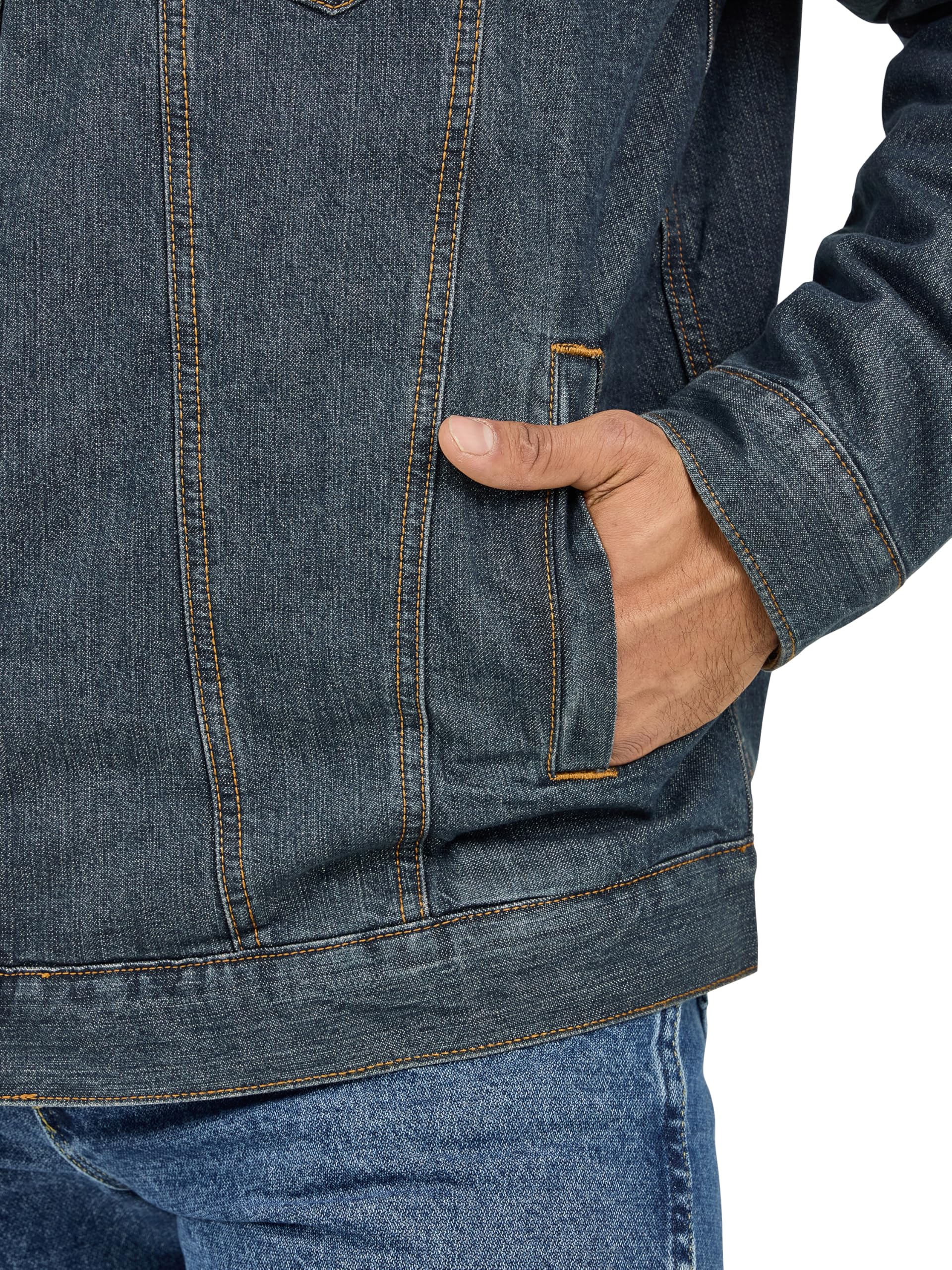 Foto 6 pulgar | Chaqueta Wrangler De Mezclilla Rústica Con Corte Vaquero Con Forro Occidental Para Hombre - Venta Internacional.