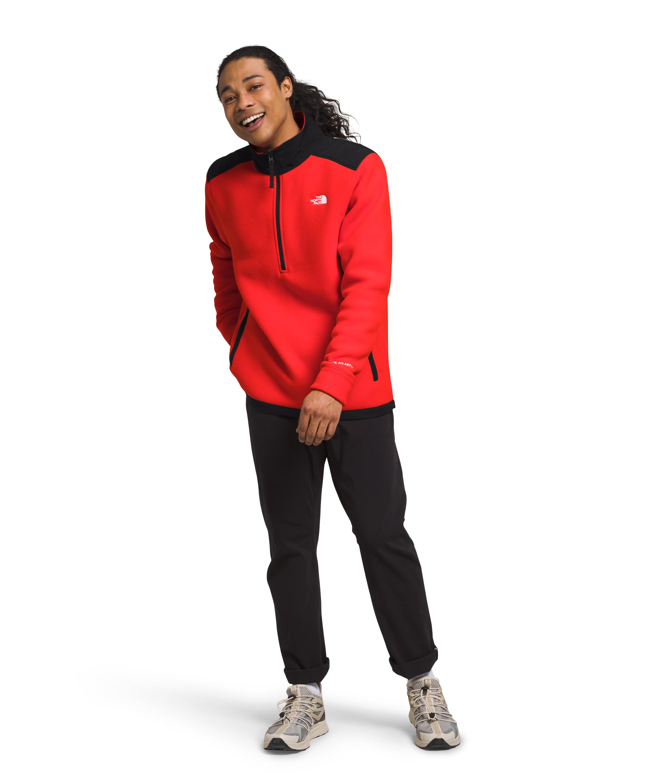 Foto 3 pulgar | Chaqueta The North Face Alpine Polartec 200 ¼ Con Cremallera - Rojo/negro - Venta Internacional.