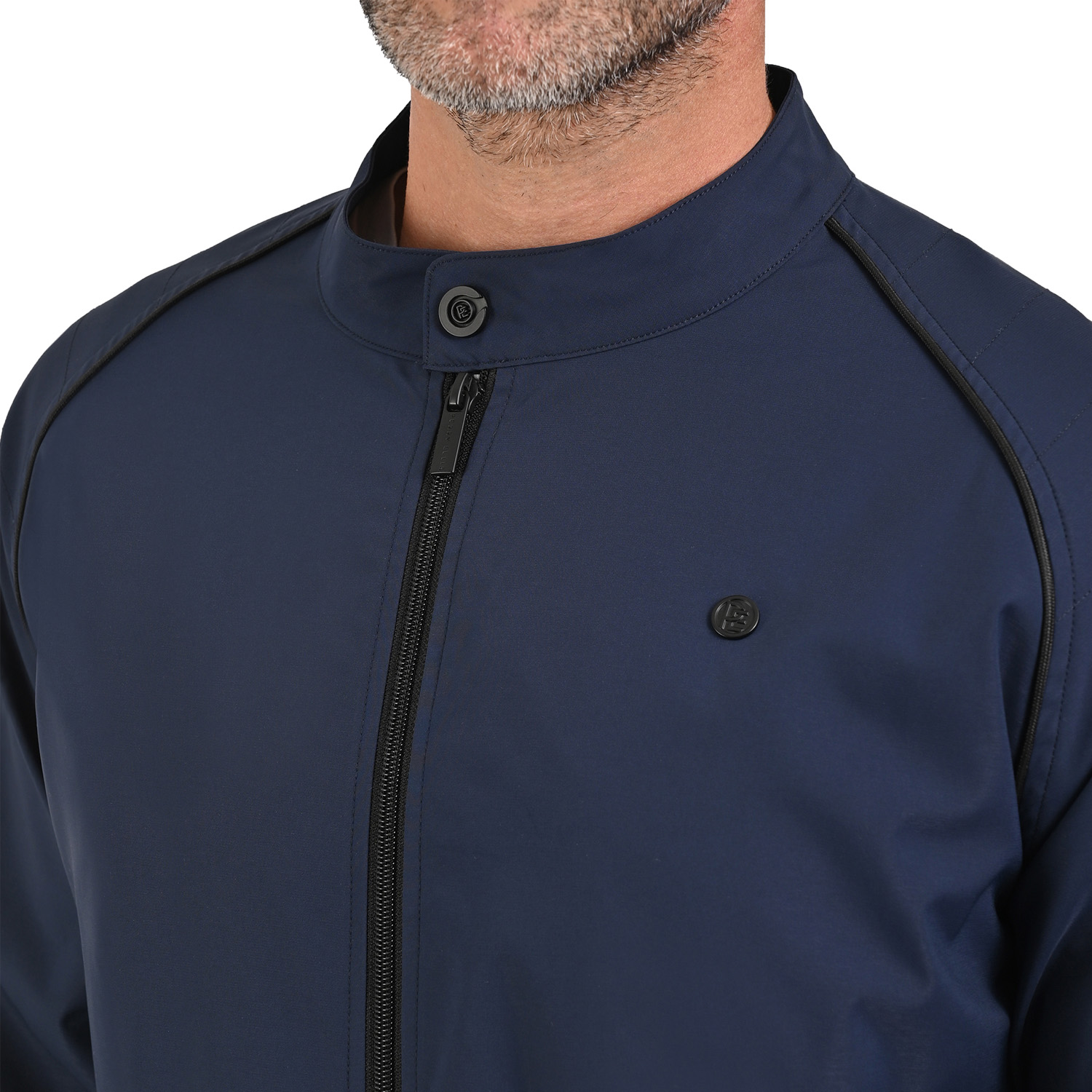 Foto 5 | Perry Ellis Chamarra Casual Para Caballero Con Cuello Mao Y Cierre Frontal En Color Marino.