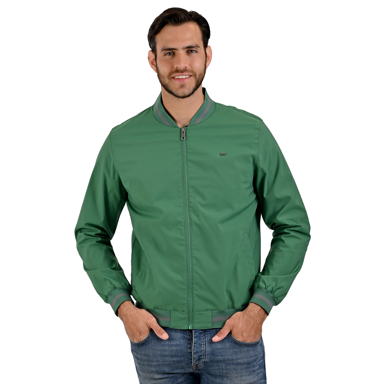 Foto 2 pulgar | Lee Chamarra Tipo Bomber Casual Para Caballero En Color Verde.
