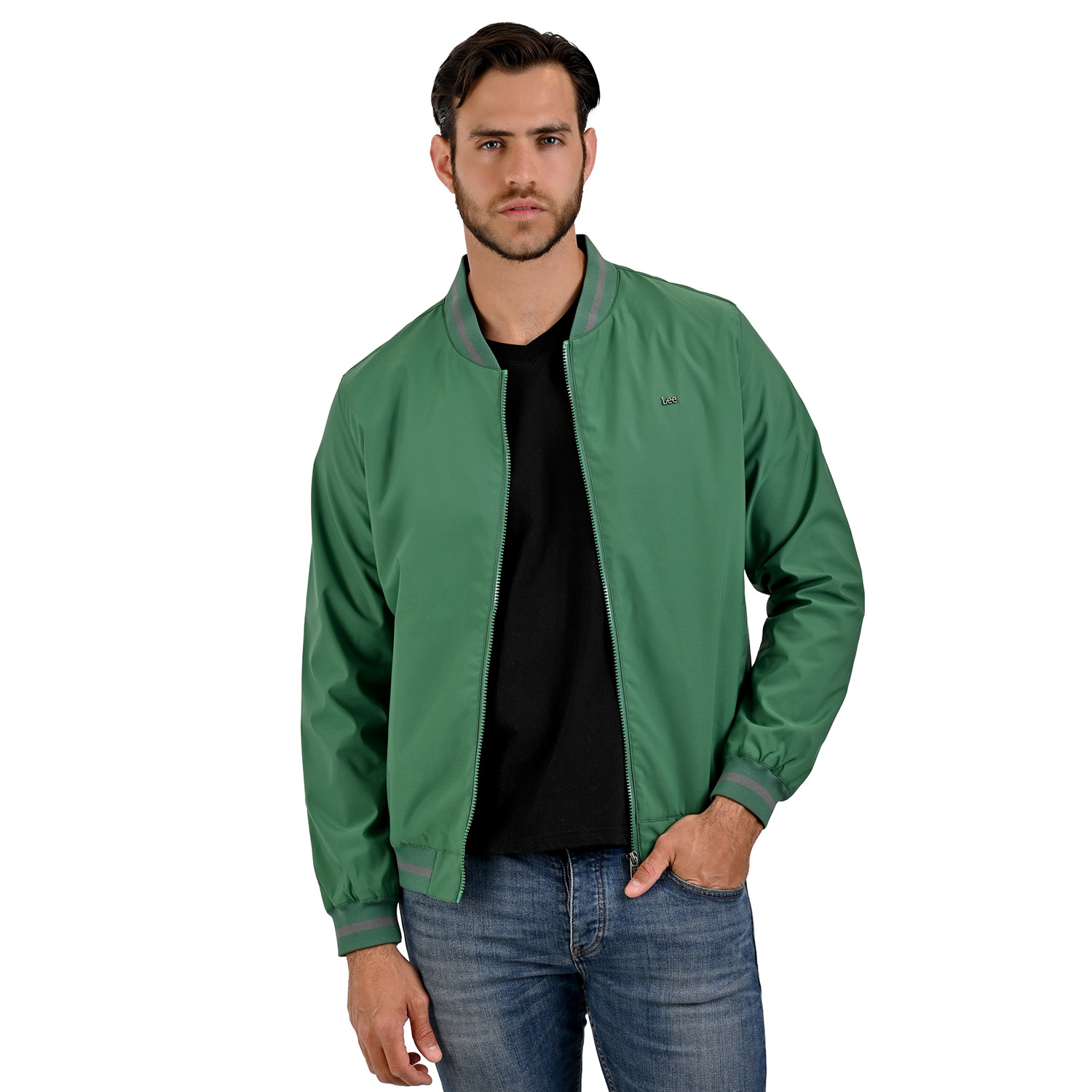 Foto 3 pulgar | Lee Chamarra Tipo Bomber Casual Para Caballero En Color Verde.