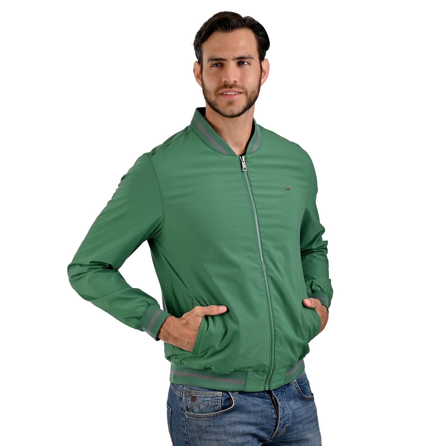 Foto 4 pulgar | Lee Chamarra Tipo Bomber Casual Para Caballero En Color Verde.