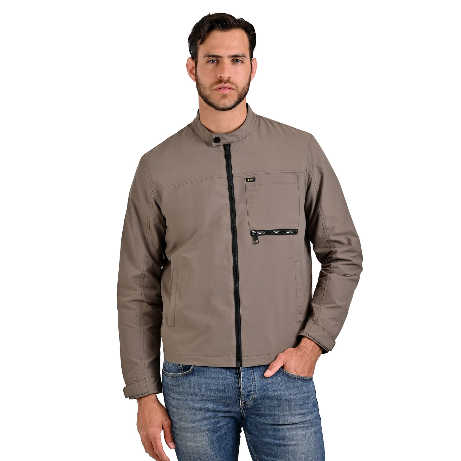 Foto 1 | Lee Chamarraligera Para Caballero En Color Taupe Con Cuello Mao.