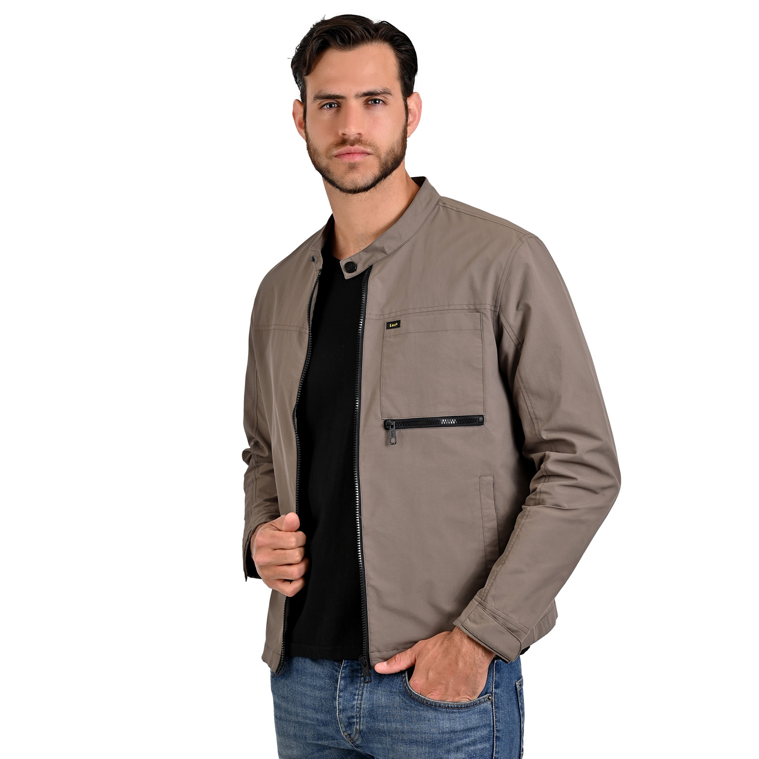 Foto 3 pulgar | Lee Chamarraligera Para Caballero En Color Taupe Con Cuello Mao.